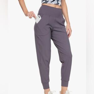 WOMENS XL JOGGERS, HIGH WAISTED,  POCKETS, QUICK DRY, SOFT, PURPLE, NWOT